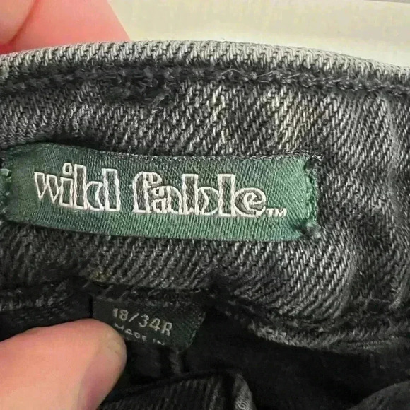 Target Wild Fable black/ gray jean shorts size 18 jeans women‘s summer high rise - Picture 5 of 6